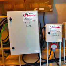 Sala de distribui��o de energia principal em m�dulos trif�sicos