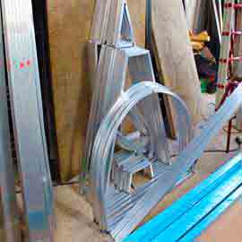 Barras de aluminio cortadas